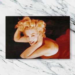 Marilyn Monroe Smiling with Red Lips Canvas Wall Art Print