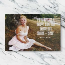 Marilyn Monroe in a Pink Dress with Quote Canvas Wall Art Print