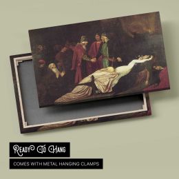 Classical Scene with a Reclining Woman by Frederic Leighton Canvas Wall Art Print