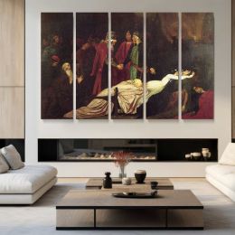 Classical Scene with a Reclining Woman by Frederic Leighton Canvas Wall Art Print