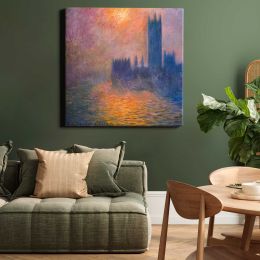 Claude Monet The Houses of Parliament, Sunset (1904) Square Canvas Wall Art