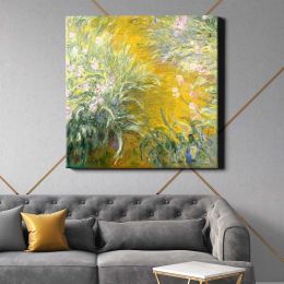 Claude Monet The Path through the Irises (1914–1917) Square Canvas Wall Art