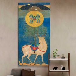 Kasuga Deer Mandala Canvas Wall Art Print