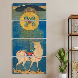 Kasuga Deer Mandala Canvas Wall Art Print