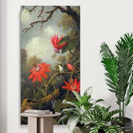 Hummingbird and Passionflowers ca 1875 1885 by Martin Johnson Heade Canvas Wall Art Print