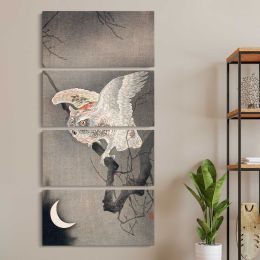 Scops Owl in Moonlight Ohara Koson by Ohara Koson Canvas Wall Art Print