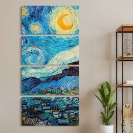 Starry Night Van Goghs artwork by Vincent van Gogh Canvas Wall Art Print