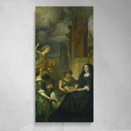 Allegory on the Memory of Frederik Hendrik 1584 1647 Prince of Orange with the Portrait of his Widow Amalia van Solms 1654 by Govert Flinck Canvas Wall Art Print