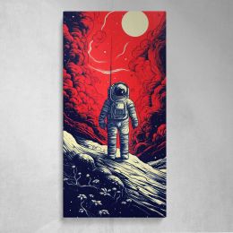 Astronaut on a Red Lunar Landscape Canvas Wall Art Print
