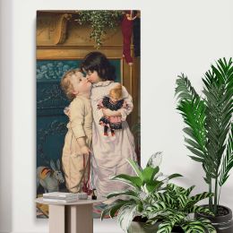 Under the Mistletoe ca 1898 by anonymous Canvas Wall Art Print