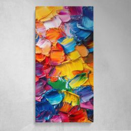 Colourful Impasto Abstract Canvas Wall Art Print