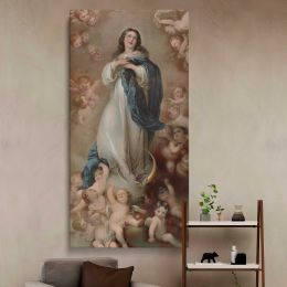 The Immaculate Conception with Cherubs Canvas Wall Art Print