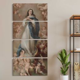 The Immaculate Conception with Cherubs Canvas Wall Art Print