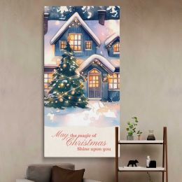 Snowy Christmas House Canvas Wall Art Print
