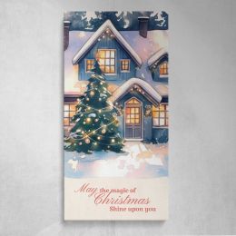 Snowy Christmas House Canvas Wall Art Print