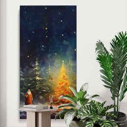 Impressionist Christmas Trees Canvas Wall Art Print