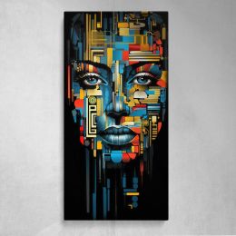 Colourful African Woman Abstract Portrait Canvas Wall Art Print