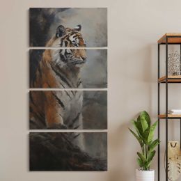 Tiger in a Misty Forest Canvas Wall Art Print