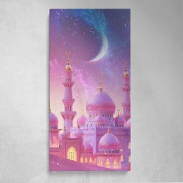 Ramadan Mosque Under a Crescent Moon Canvas Wall Art Print
