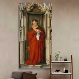 Virgin and Child in a Gothic Niche Canvas Wall Art Print