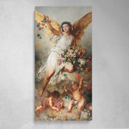 Eirene 1888 vintage angel illustration by Ludwig Knaus Canvas Wall Art Print