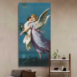 The Angel of Peace 1901 vintage angel illustration by B T Babbitt Canvas Wall Art Print