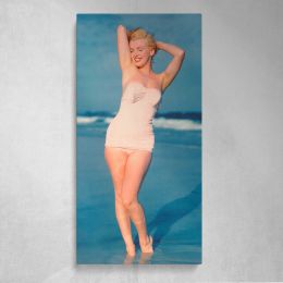 Marilyn Monroe Beach Portrait Canvas Wall Art Print