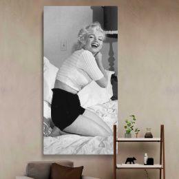 Marilyn Monroe Relaxing in Bed Canvas Wall Art Print