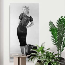 Marilyn Monroe Bus Stop Portrait with Suitcase Canvas Wall Art Print