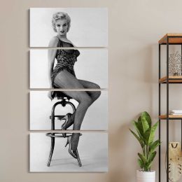 Marilyn Monroe Seated Bus Stop Portrait Canvas Wall Art Print
