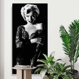 Marilyn Monroe in a Black Evening Dress Canvas Wall Art Print