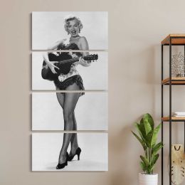 Marilyn Monroe Playing Guitar Canvas Wall Art Print