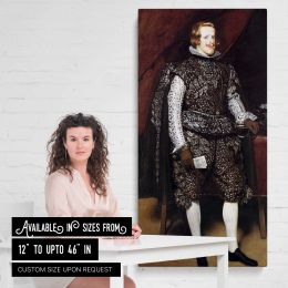 Philip IV in Brown and Silver by Diego Velazquez Canvas Wall Art Print