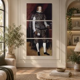 Philip IV in Brown and Silver by Diego Velazquez Canvas Wall Art Print
