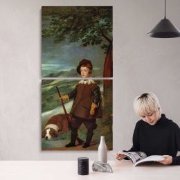Prince Baltasar Carlos with a Dwarf by Diego Velazquez Canvas Wall Art Print
