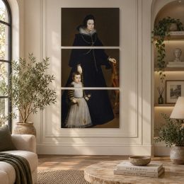 Lady Antonia de Ipenarrieta and Her Son by Diego Velazquez Canvas Wall Art Print