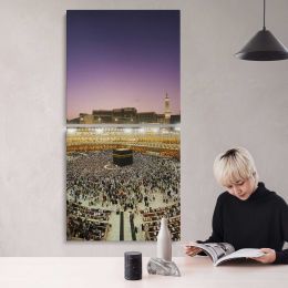 The Kaaba at Night Canvas Wall Art Print