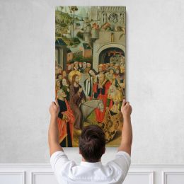 The Entry into Jerusalem by Master of the Thuison Altarpiece Canvas Wall Art Print