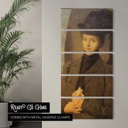 Young Woman in a Brown Hat Canvas Wall Art Print