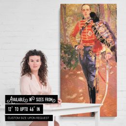 Ceremonial Officer in Red Uniform Canvas Wall Art Print