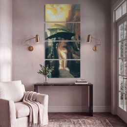 Classical Figures at a Fountain by Frederic Leighton Canvas Wall Art Print