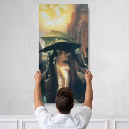 Classical Figures at a Fountain by Frederic Leighton Canvas Wall Art Print
