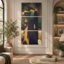 Woman Leaning on a Balcony by Frederic Leighton Canvas Wall Art Print
