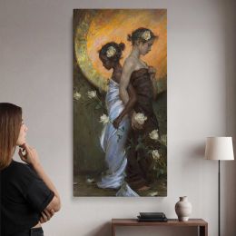 Woman in a Silver Evening Dress by Daniel Gerhartz Canvas Wall Art Print