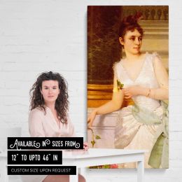 Portrait of a Lady with a Green Satin Sash by Franz Leo Ruben Canvas Wall Art Print