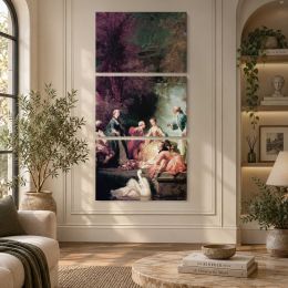 A Summers Picnic by Adolphe Jourdan Canvas Wall Art Print