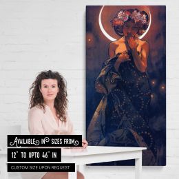 The Evening Star 1902 by Alphonse Mucha Canvas Wall Art Print