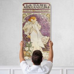 La Dame Aux Camelias 1896 by Alphonse Mucha Canvas Wall Art Print