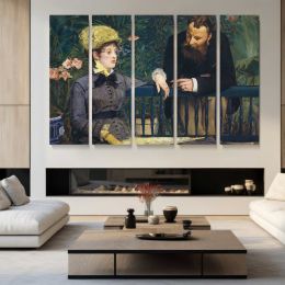 Conversation at a Cafe by Edouard Manet Canvas Wall Art Print