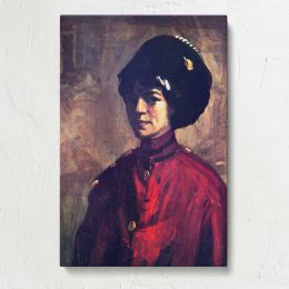 Woman in a Red Jacket and Black Hat by John Sloan Canvas Print